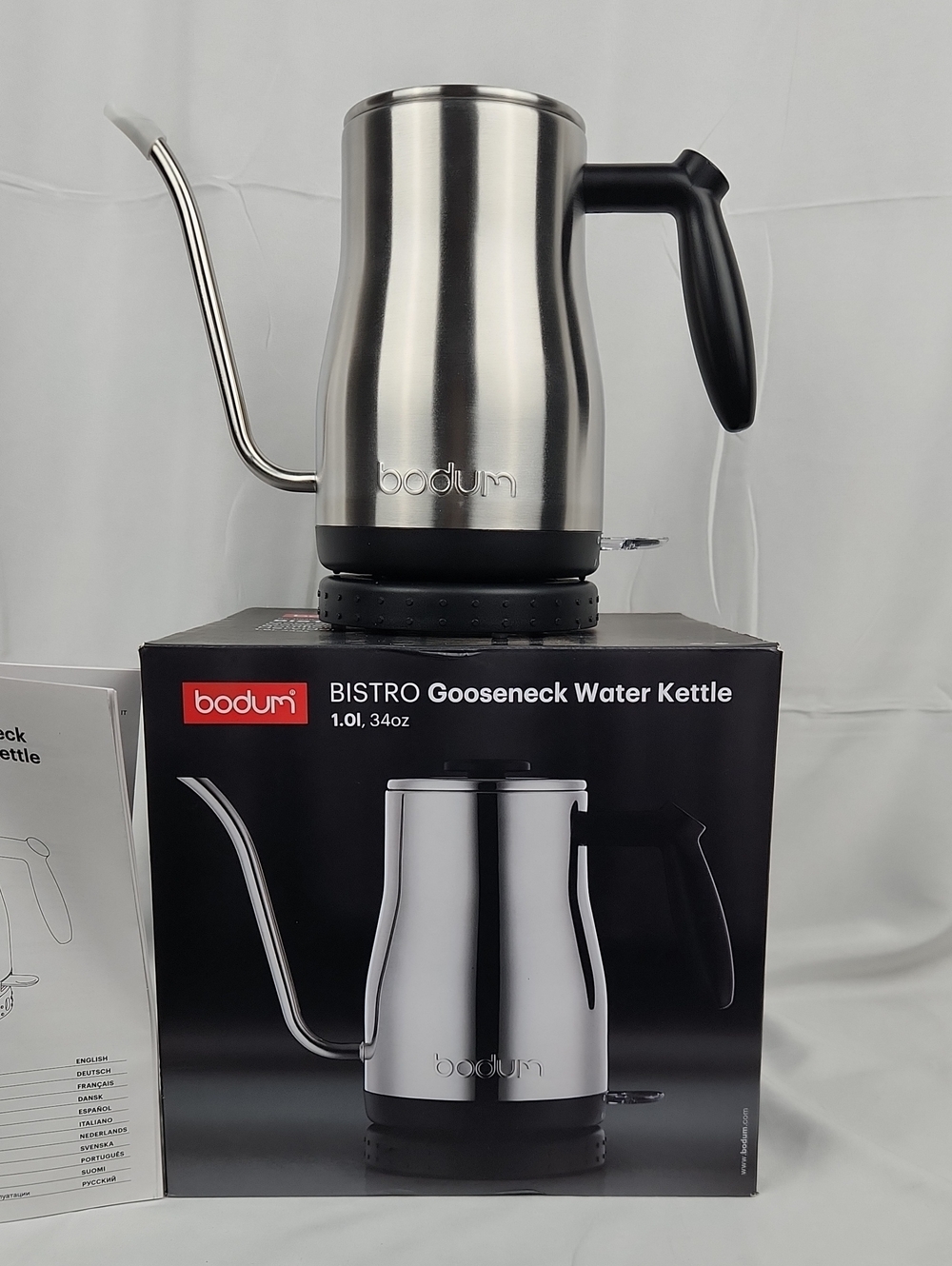 NWB Bistro Gooseneck Electric Water Kettle, 34 oz NWB